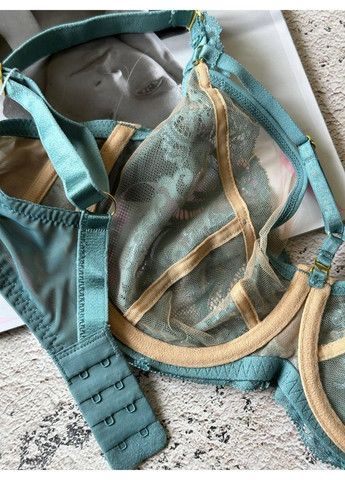 Зелений бюстгальтер без поролону з сіточкою Lanny Mode