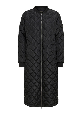 Чорне демісезонне жіноче стегане демісезоне пальто чорне,розмір М Only