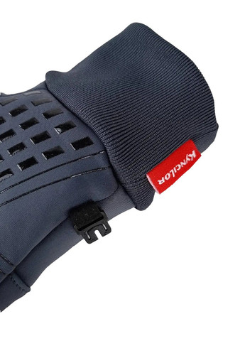 Рукавички із сенсорним нековзним покриттям світловідбивним елементом із водовідштовхувального матеріалу (478328-Prob) Сірі М Unbranded (304140640)