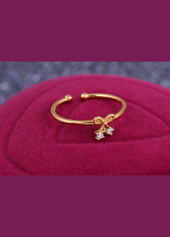 Кільце дитяче розсувне вишенька з бантиком р14 і більше золотисте Xuping Jewelry (317204449)