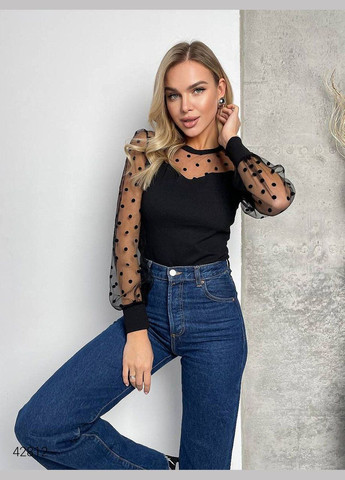 Боді з об'ємними рукавами у горох Liton (303699110)