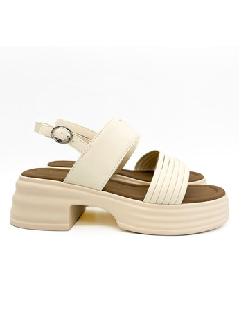 Светло-бежевые босоножки (р) экокожа 0-1-1-25a-9l-011-2 Lifexpert с ремешком