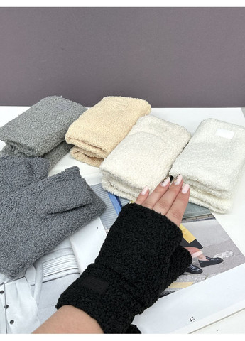 Тепленькі жіночі рукавички мітенки Teddy, руквички без пальців No Brand (366547600)