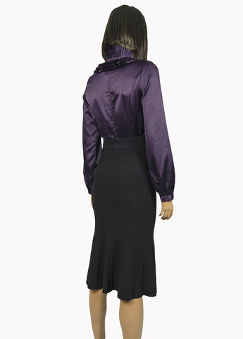 Фиолетовая демисезонная женская блуза с рюшами lw-116476-3 фиолетовый Lowett