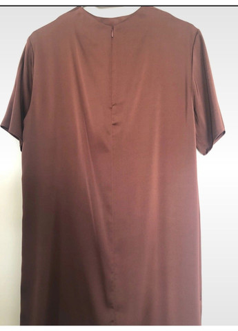 Коричнева повсякденний жіноча атласна сукня н&м (56717) s коричнева H&M