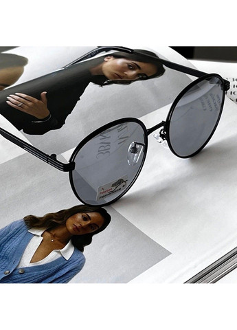 Солнцезащитные женские очки хамелеон polarized круглые черные No Brand (319192110)