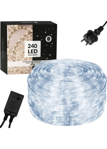 Гірлянда дюралайт вулична (зовнішня) Rope Lights 10 м 240 LED Cold White Springos CL1201 (323163709)