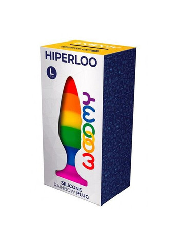 Силиконовая анальная пробка Hiperloo Silicone Rainbow Plug L, диаметр 3,9 см, длина 13,1 см Wooomy (297516562)