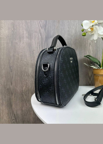 Каркасная сумка на плечо с геометрическим узором из экокожи черная (sku_1784) No Brand (330576225)