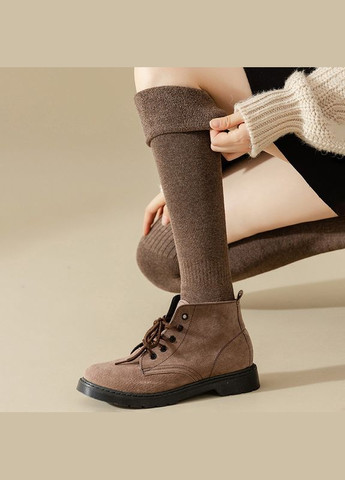 Панчохи зимові з начесом всередині коричневі 15140 one size No Brand (307930890)