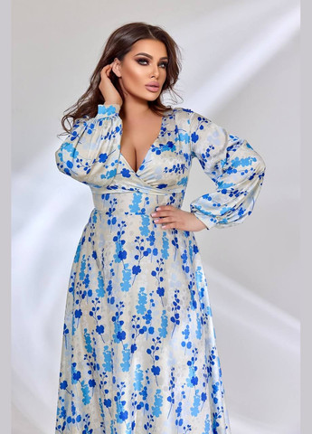 Блакитна жіноча сукня вільного крою колір блакитний р.62/64 452902 New Trend