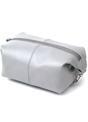 Практична шкіряна косметичка 16404 Сірий Shvigel (335032716)