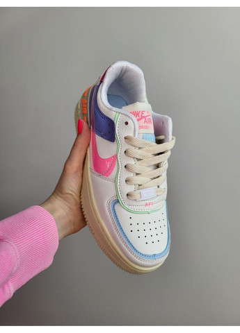 КРОССОВКИ ЖЕНСКИЕ NIKE AIR FORCE SHADOW PINK НАЙК АИР ФОРС 1 ПРЕМИУМ No Brand розовые демисезоны (367175556)