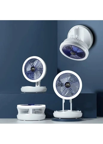 Настольный складной вентилятор Folding Fan 2in1 with Night Light White Epik (386033897)