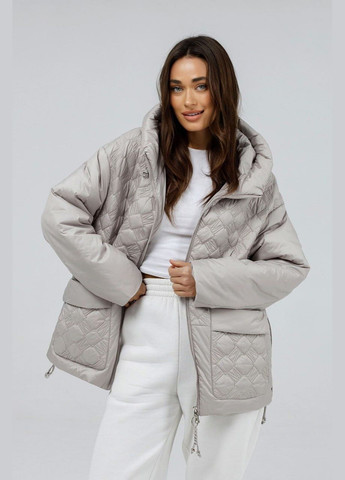 Серая демисезонная куртка стеганная женская Lora