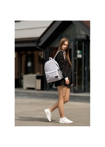 Жіночий рюкзак Brix з квітковим білим принтом Sambag SB-11711706 (400734757)