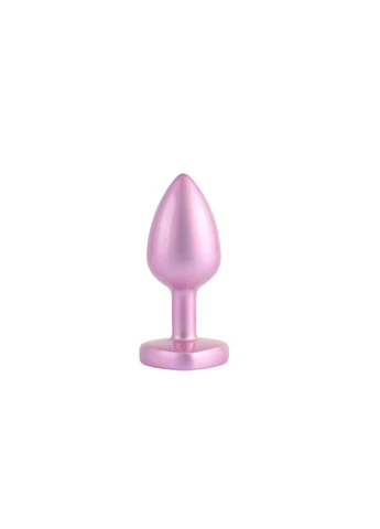 Анальная пробка с кристаллом в форме сердца розовая Heart Butt Plug размер Small Chisa (382853124)
