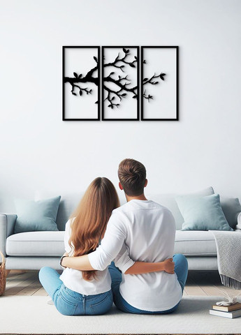 Настенный декор для дома, картина лофт "Ветвь вишни картина модульная", декоративное панно 35х55 см Woodyard (292113955)