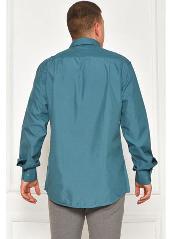 Зеленая классическая рубашка однотонная Let's Shop