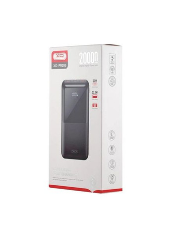 Аккумулятор внешний PR206 PD20W/QC22.5W Digital Display 20000mAh черный XO (283022568)
