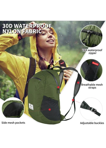 Рюкзак компактний надлегкий Ultralight NH17A012-B, 18 л, зелений Naturehike (397057242)