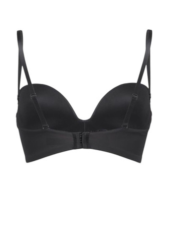 Чёрный бюстгальтер гладкий с глубоким декольте без бретелей l1523a caramela Luna полиамид, эластан