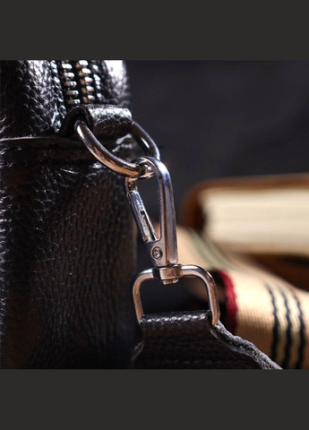 Відмінна жіноча кроссбоді на плече з натуральної шкіри чорна 22123 Vintage (329198667)