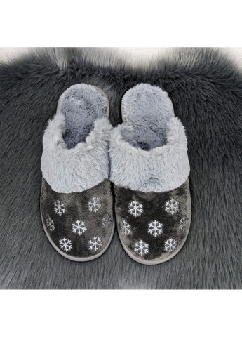 Тапочки домашні жіночі сірі з хутряною галявкою Белста (303677909)