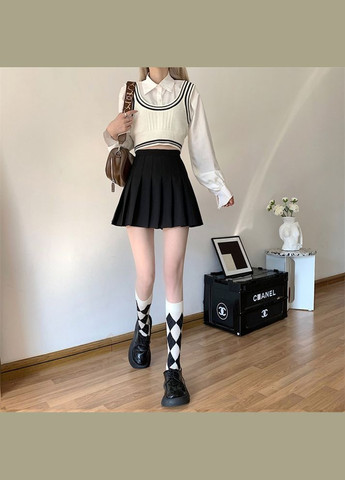 Спідниця шкільна у складку з шортами чорна 6501 104-128 (XS) No Brand (351476368)