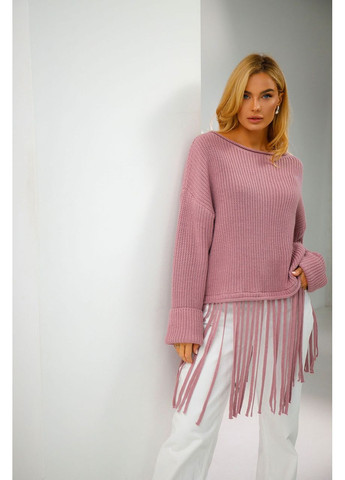 Пудровый зимний свитер женский шерсть бахрома короткий 42/48 джинс Triko Bakh