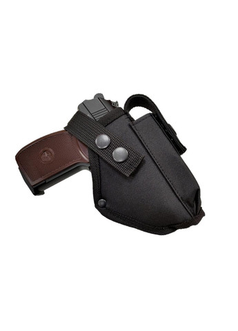 Кобура для ПМ Макарова поясна з чохлом підсумком під магазин Oxford чорна + страховий шнур 981 SV Сварог (342375337)