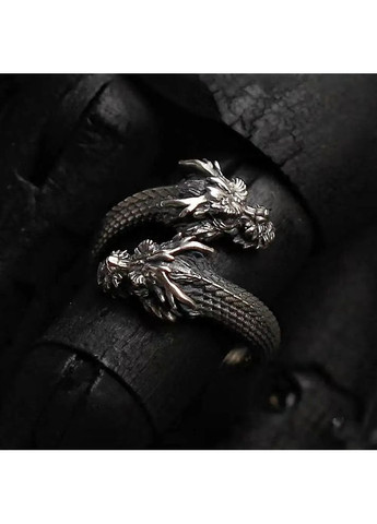 Каблучка дракон срібляста у вигляді Древнього двоголового дракона Firt регульований розмір AurumLux008 Fashion Jewelry (285814500)