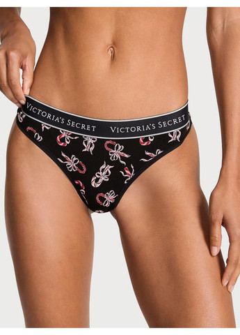 Трусики-бикини женские хлопковые Stretch Cotton Bikini Panty черные Victoria's Secret (370139625)