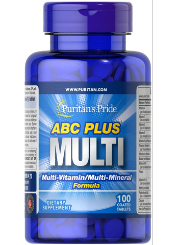 Витаминно-минеральный комплекс Puritan's Pride ABC Plus Multi 100 tabs Puritans Pride (291848560)