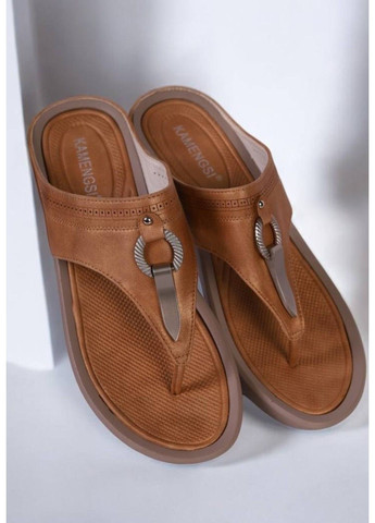 Коричневые вьетнамки женские коричневые Kamengsi