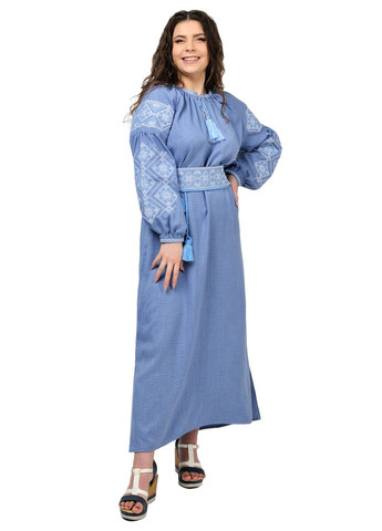Платье-вышиванка Соломия (голубой) Golfstream (285813988)