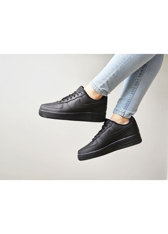 Кросівки жіночі і чоловічі Nike Air Force 1 classic | Найк Аір Форс 1 чорні No Brand чорні демісезони (362561836)