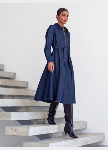 Темно-синее кэжуал джинсовое платье темно-синего цвета Dressa однотонное