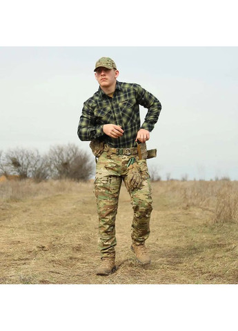 Комбінована сорочка буревій ogo tan green/navy Camotec