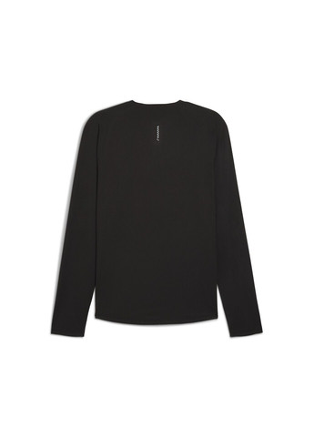 Черный демисезонный спортивный лонгслив Puma однотонный