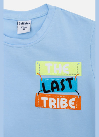 Голубая летняя футболка для мальчика цвет голубой цб-00223117 Galilatex