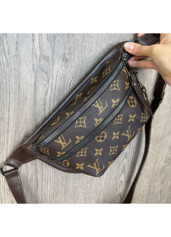 Жіноча бананка сумочка на груди з екошкіри коричнева ProDobro (363136284)