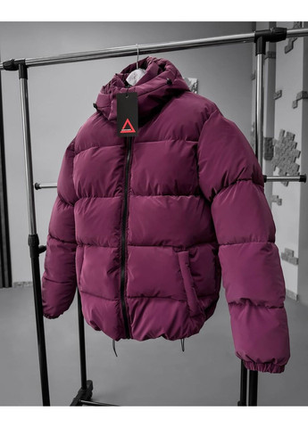 Бордовая зимняя куртка мужская зимняя плащевка бархат на био пуха No Brand