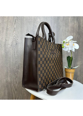 Женская сумка в клетку из экокожи большая на плечо ProDobro (363259941)