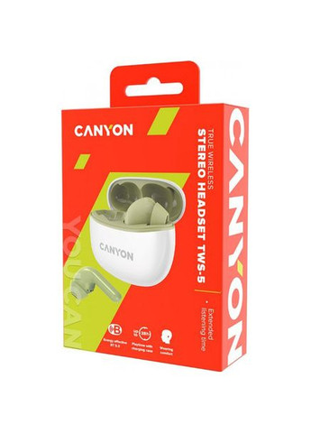 Гарнітура TWS-5 Bluetooth Green (CNS-TWS5GR) Canyon (307867941)