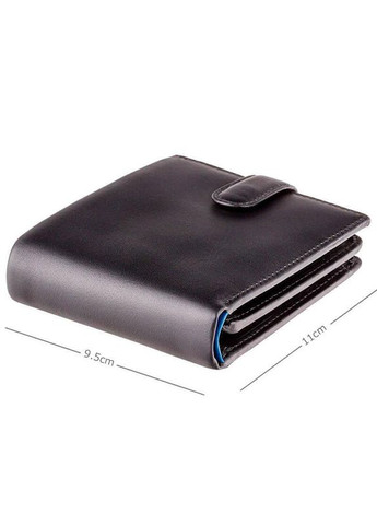 Портмоне мужское кожаное Leonardo Black/Cobalt (PM102 BLK/BLUE) Visconti (324265352)