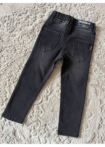 Теплі чорні джинси на гумці для хлопчика 140 фліс No Brand (369735391)