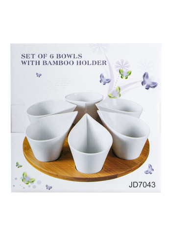 Набор банок для сыпучих продуктов 6 штук на бамбуковой подставке TS Kitchen (328440837)