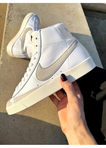 Белые демисезонные кроссовки мужские nike blazer mid white / cream найк блейзер No Brand