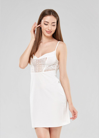 Ночная рубашка с кружевным лифом молочно-белого цвета ORA (305697086)